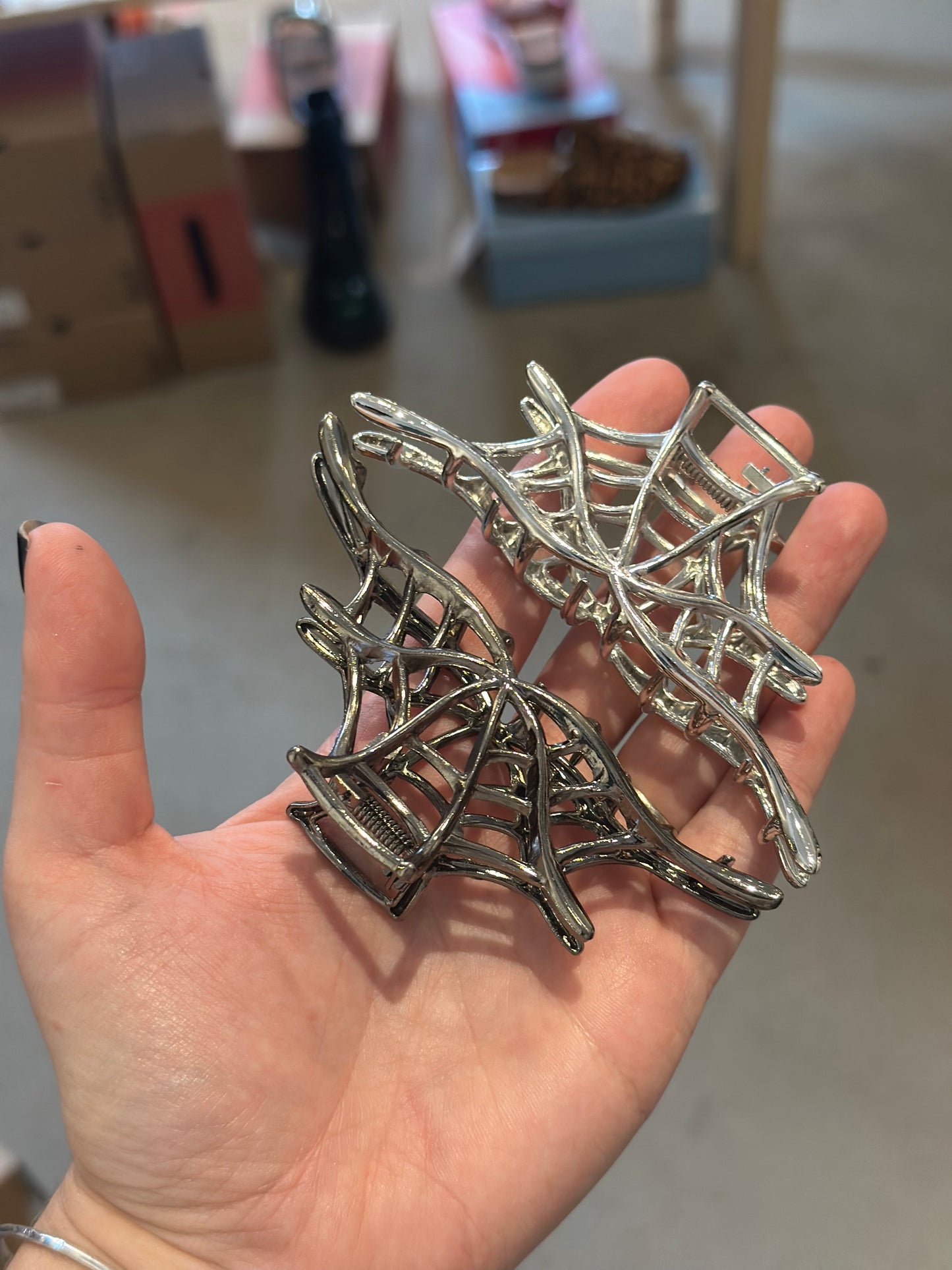 Metal Spider Web Hair Claw