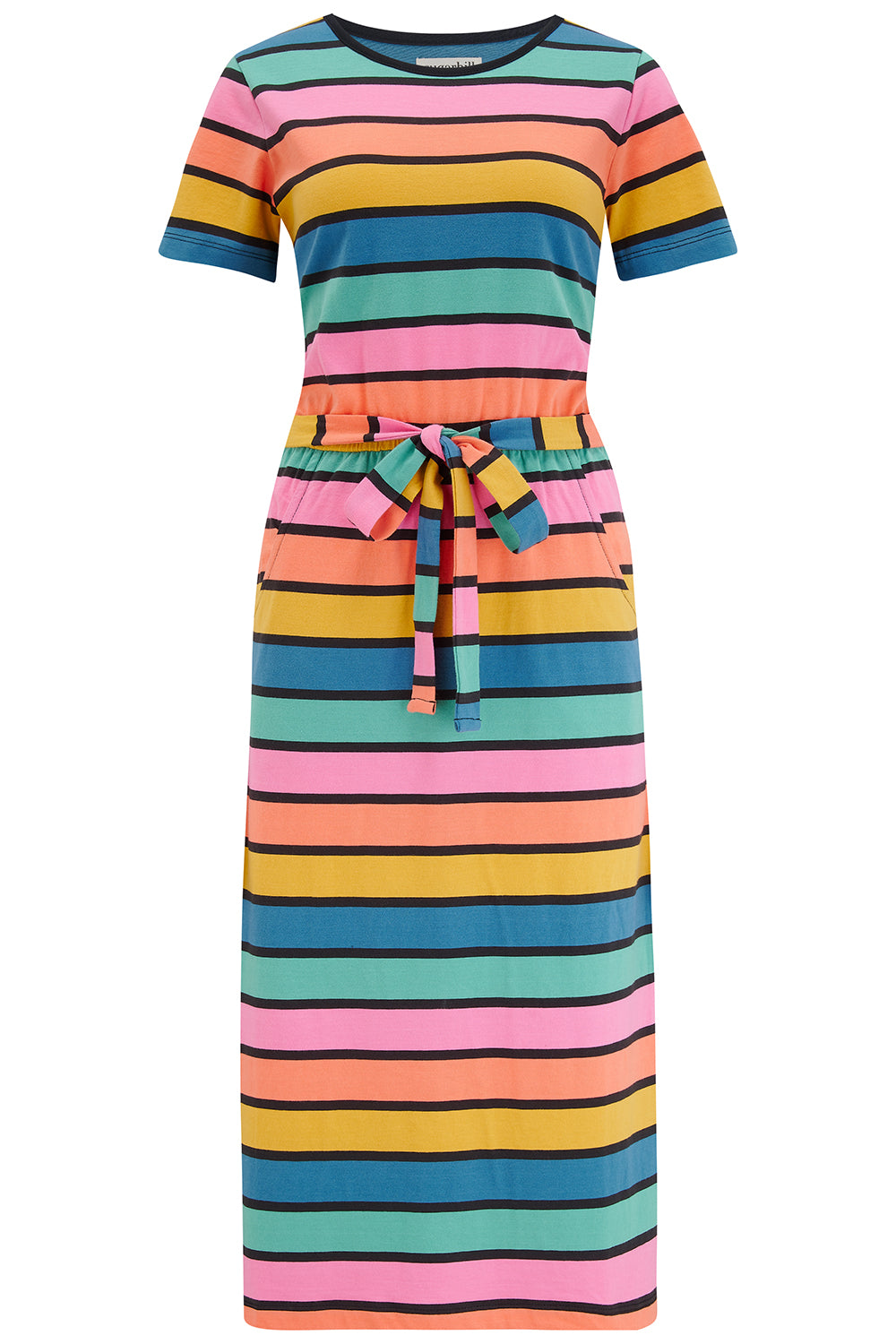 Flissy Midi Jersey Dress - Multi, Beach Hut Stripes