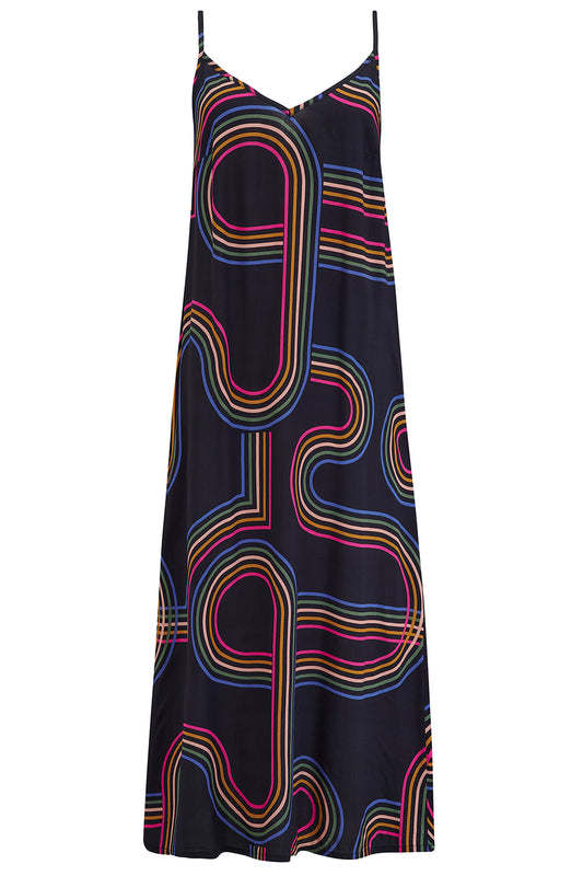 Gretchen Mini Sundress - Black Retro Racer