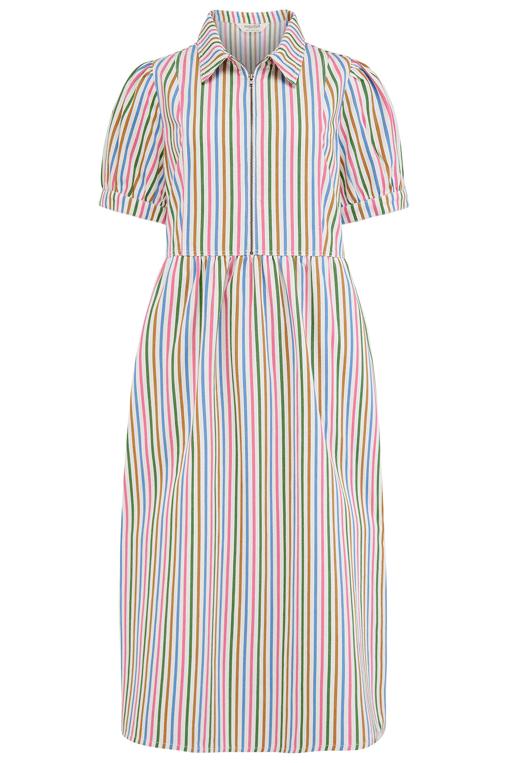 Gillian Midi Smock Dress - Multi, Colourful Canvas Stripe