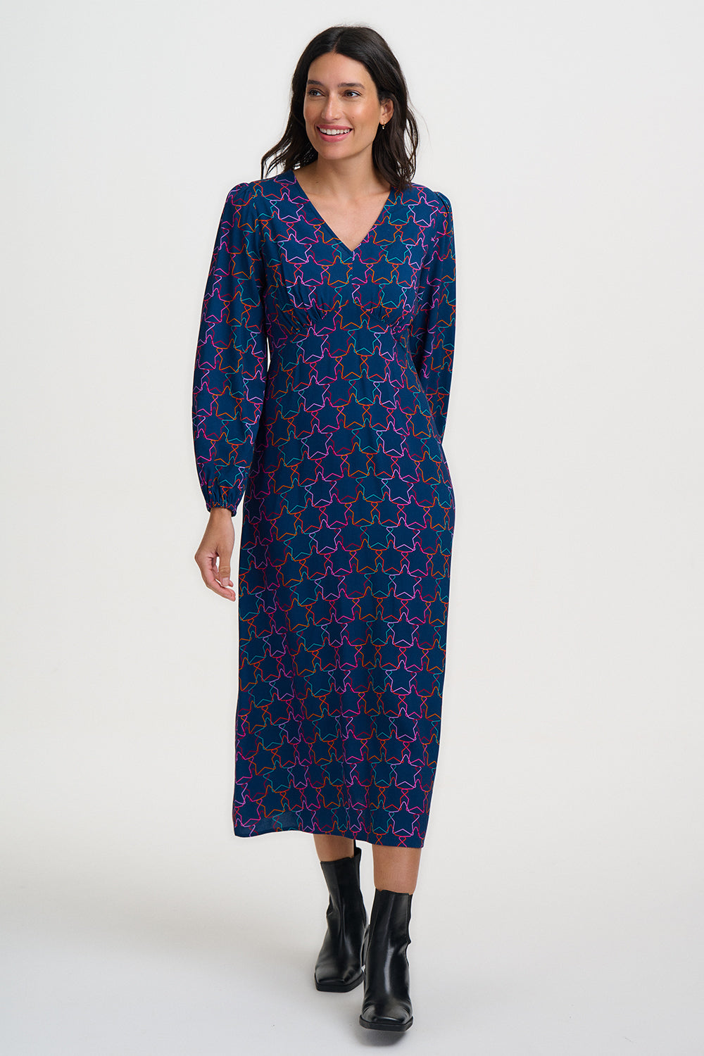 Marcie Midi Dress - Interlocking Stars