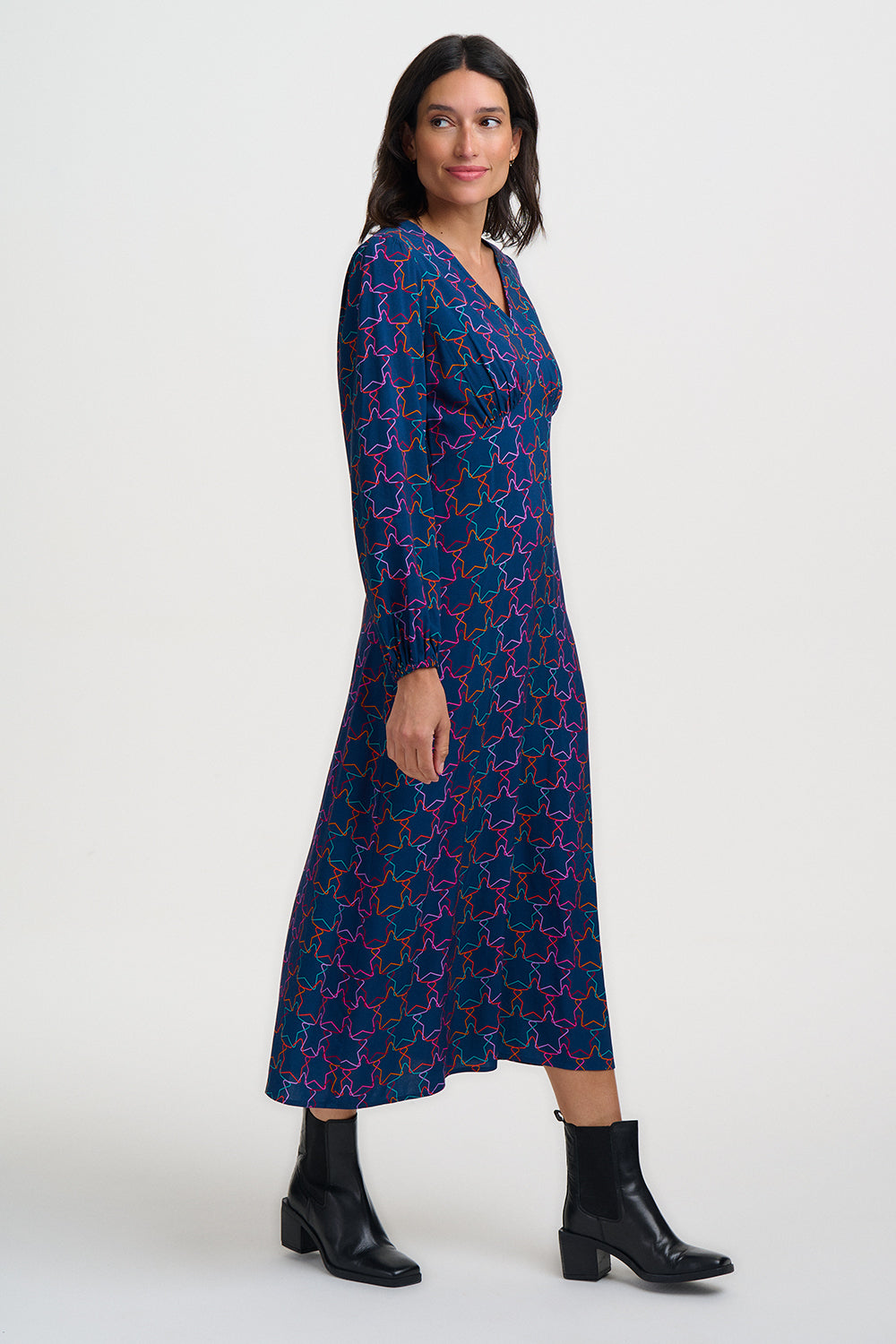 Marcie Midi Dress - Interlocking Stars