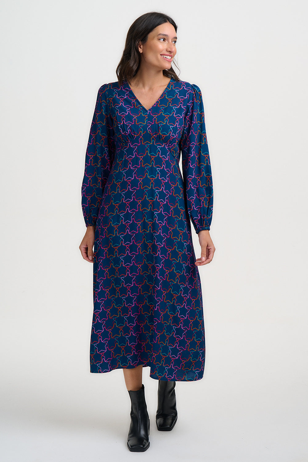 Marcie Midi Dress - Interlocking Stars