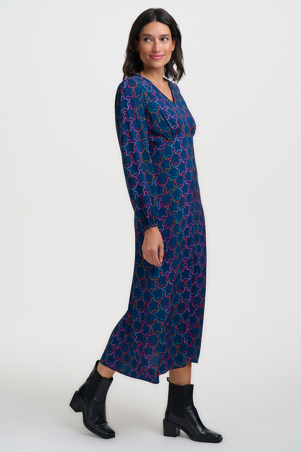 Marcie Midi Dress - Interlocking Stars
