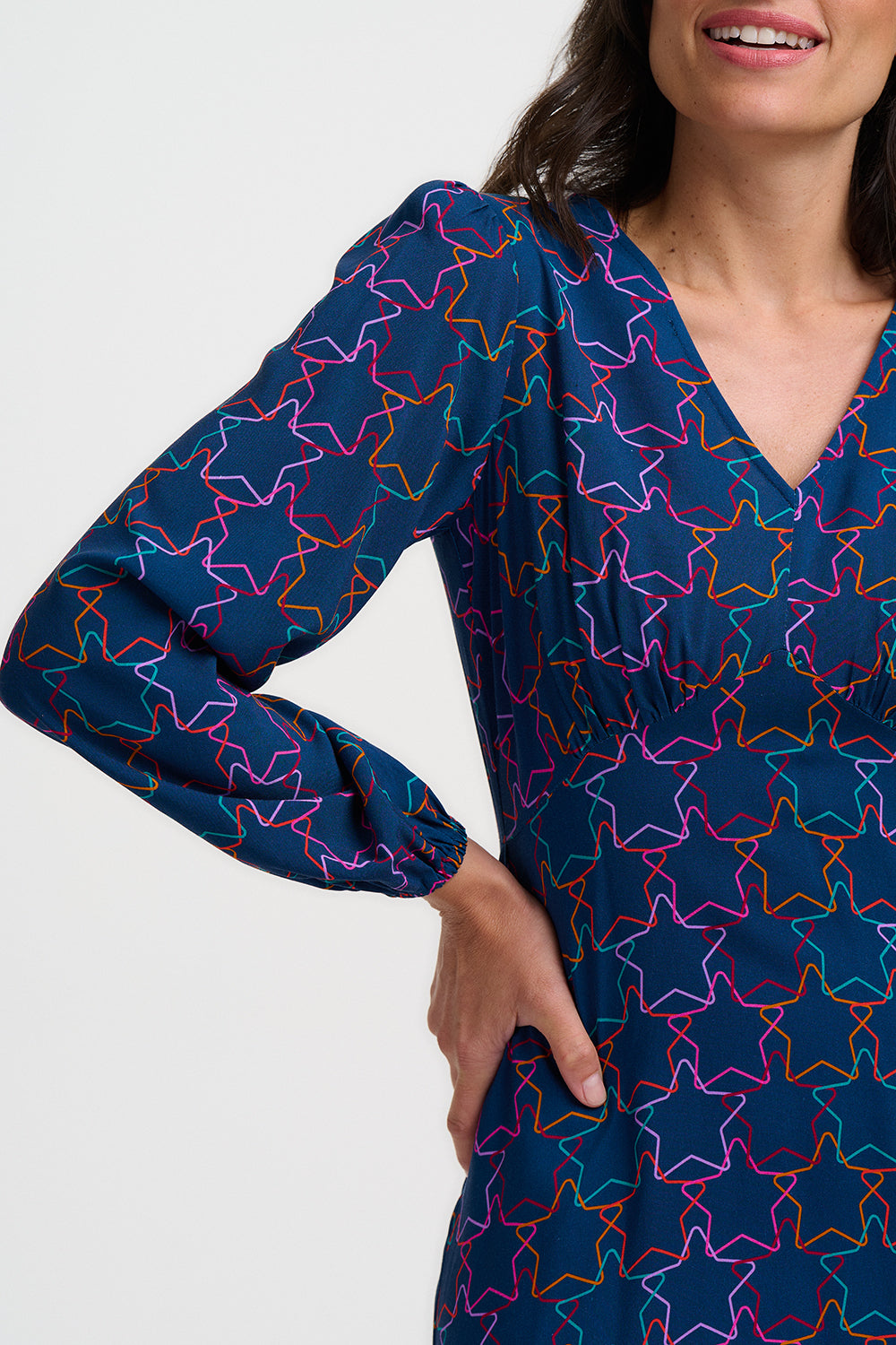 Marcie Midi Dress - Interlocking Stars
