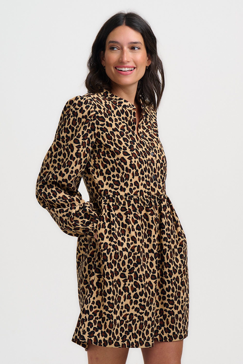 Brandy Mini Smock Dress - Leopard Cord