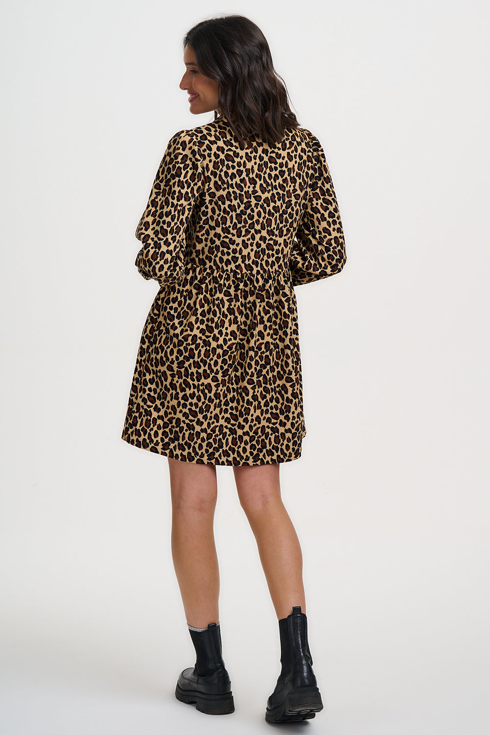 Brandy Mini Smock Dress - Leopard Cord