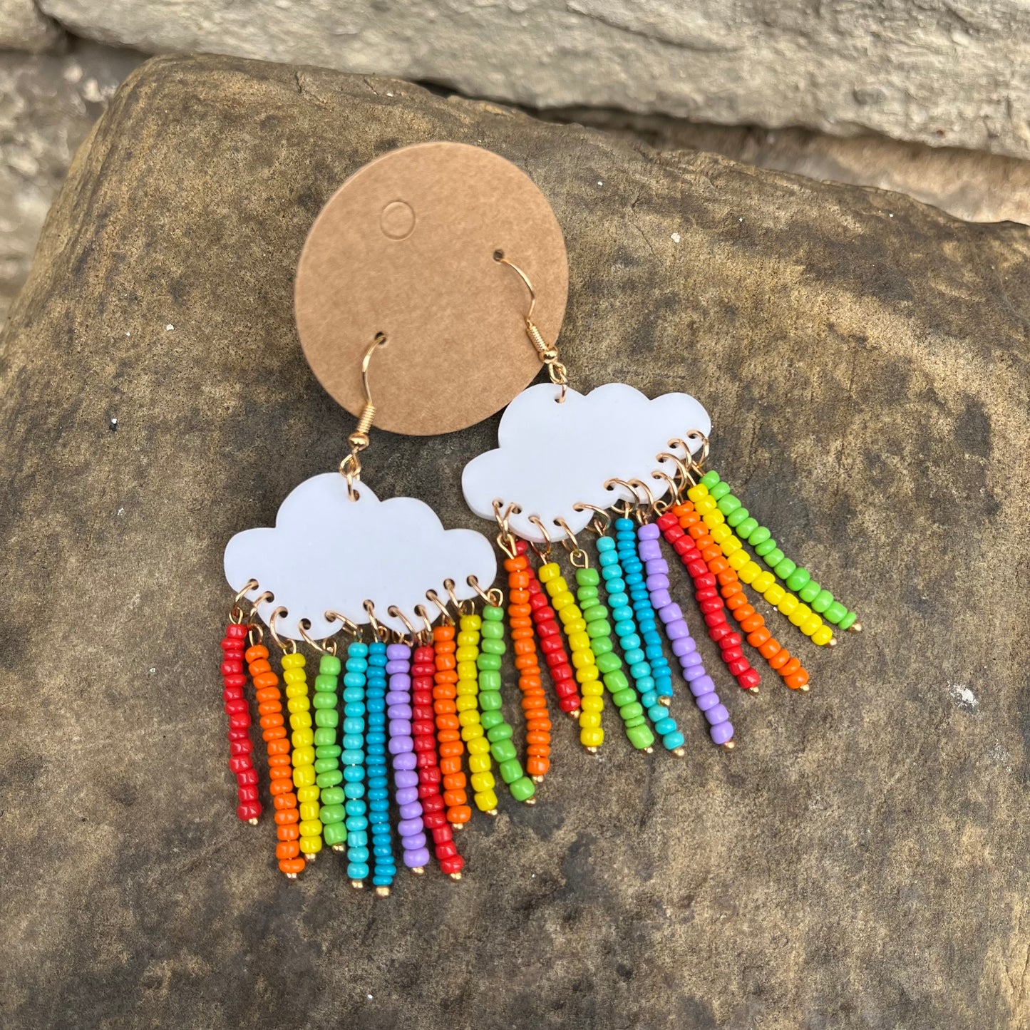 Rainbow Rain Cloud Earrings