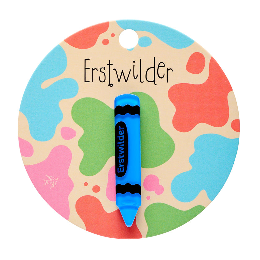 Crayon Simplified Mini Brooch - Blue