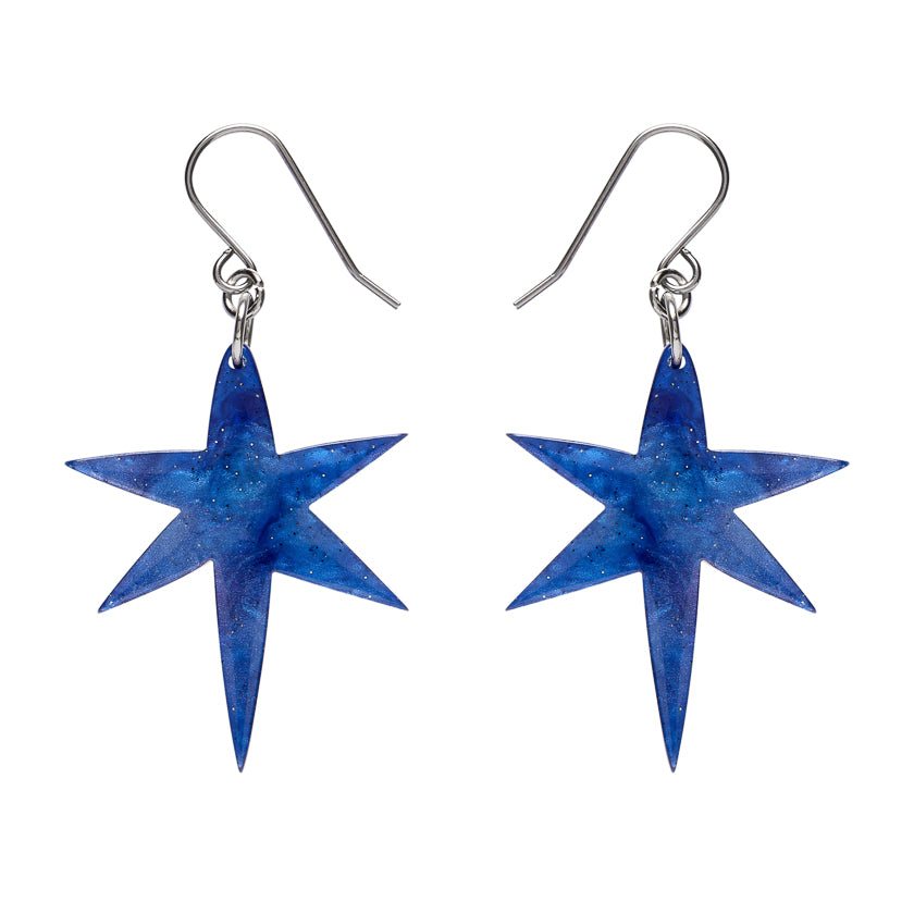 North Star Drop Earrings - Blue