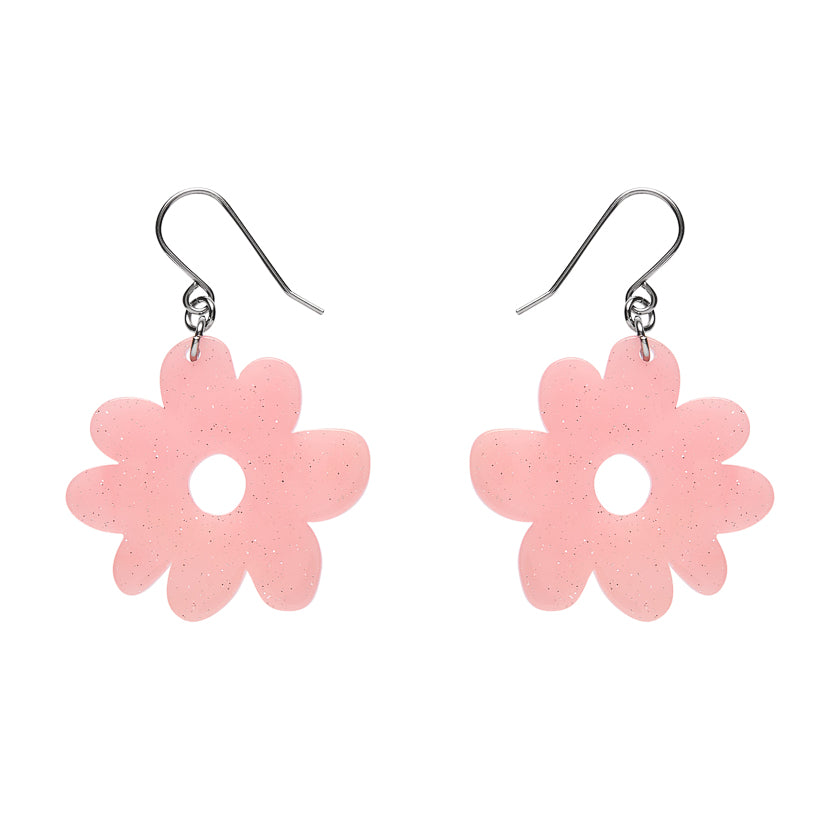 Flower Drop Earrings – Pink