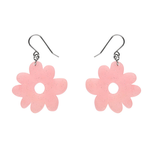 Flower Drop Earrings – Pink