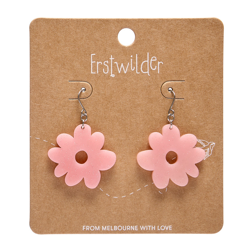 Flower Drop Earrings – Pink