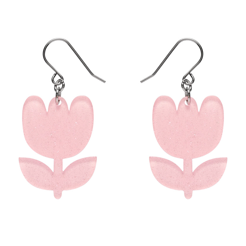 Tulip Drop Earrings - Pink