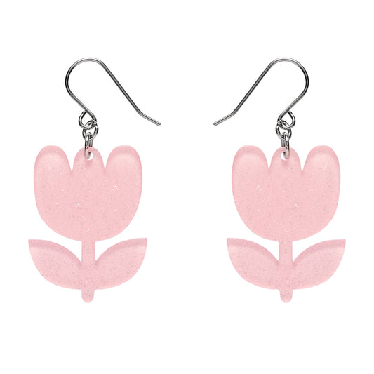 Tulip Drop Earrings - Pink