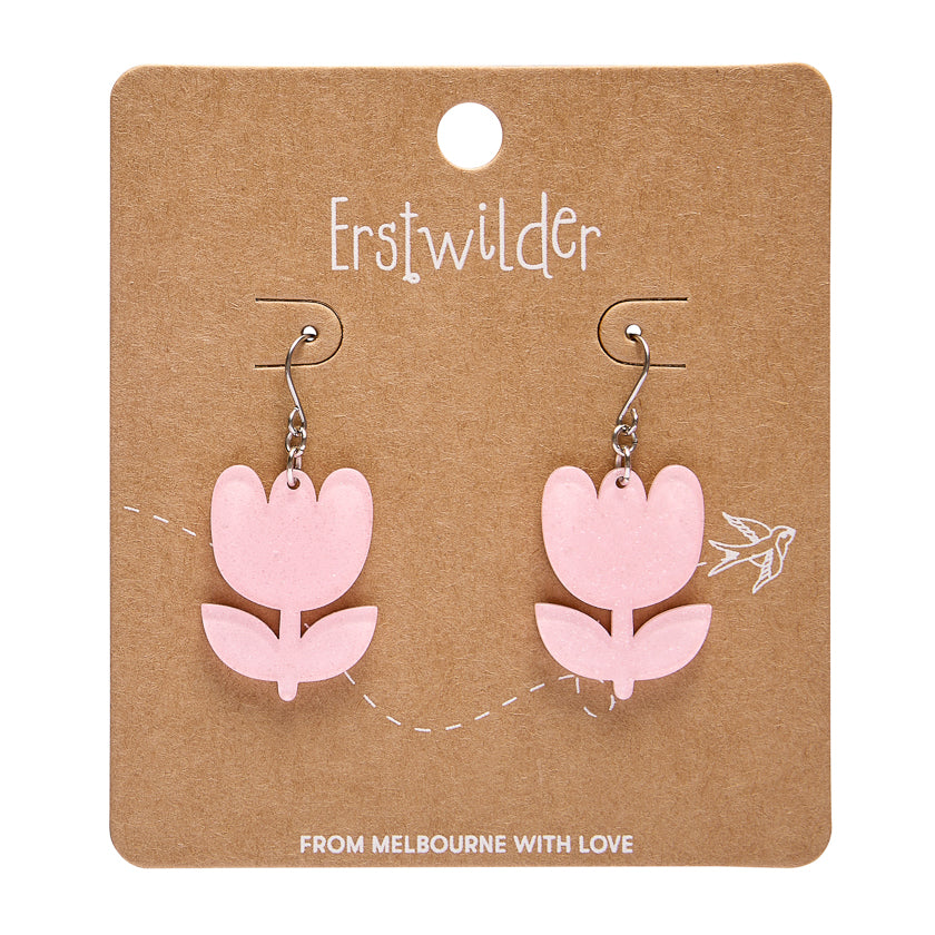 Tulip Drop Earrings - Pink