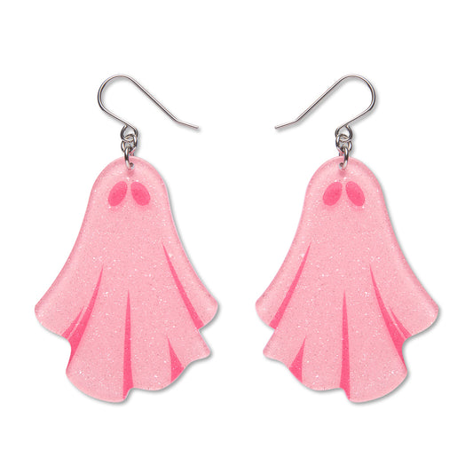 Ghostie Drop Earrings - Pink