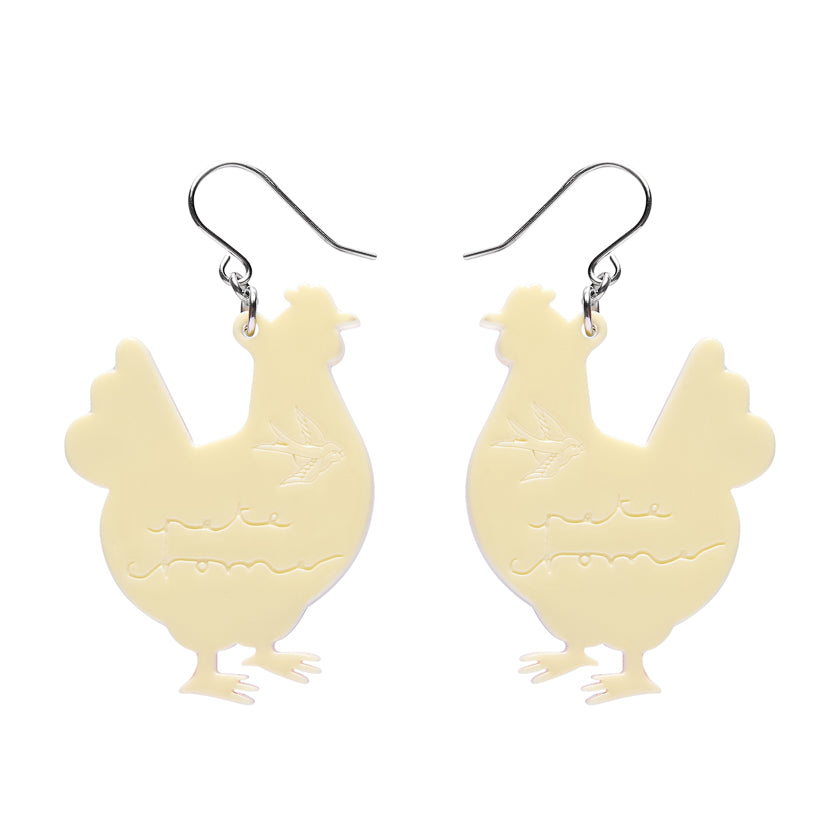 Clara the Chicken Drop Earrings