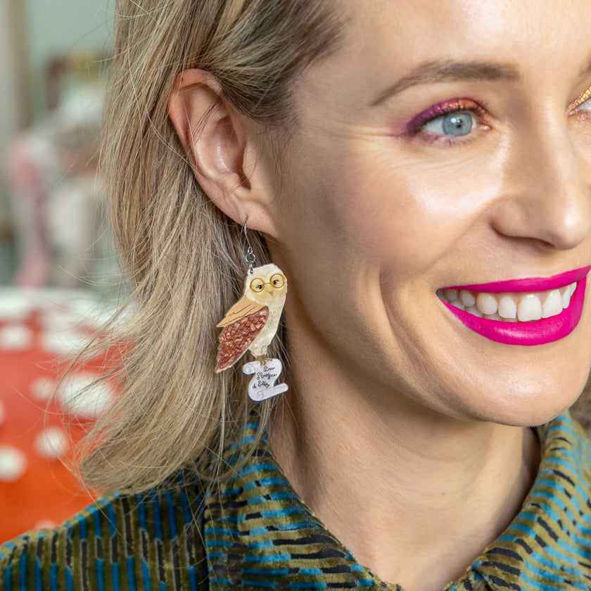Barny Owl Drop Earrings