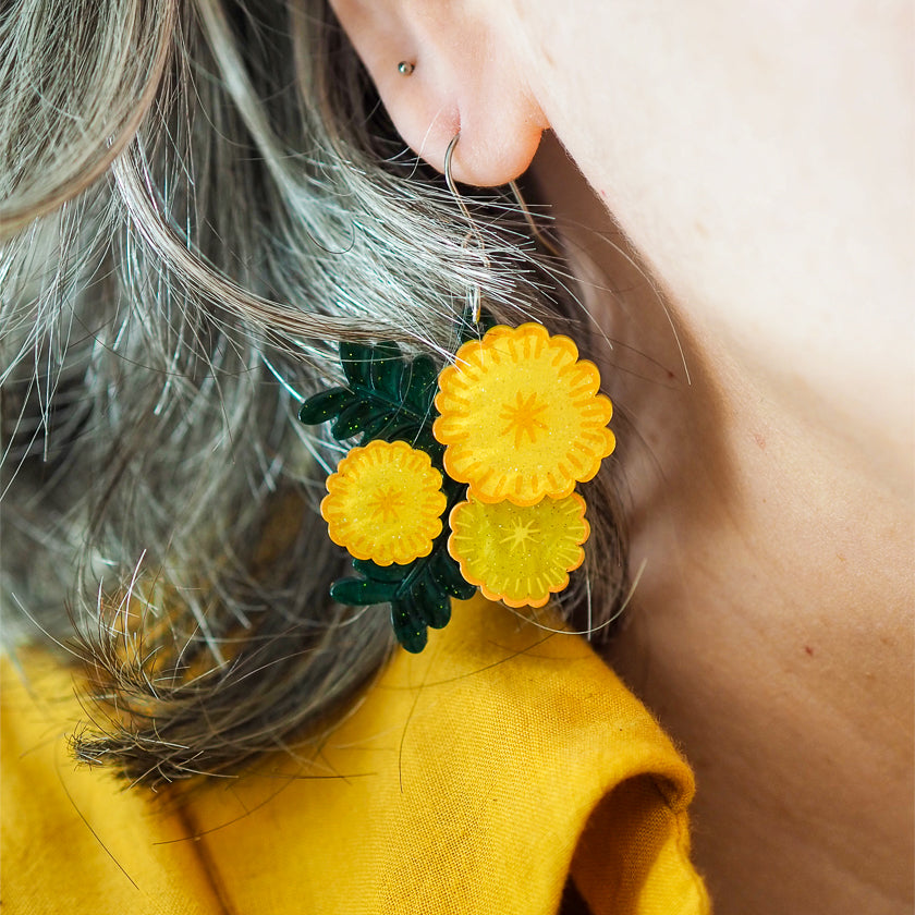 Sunshine Wattle Drop Earrings