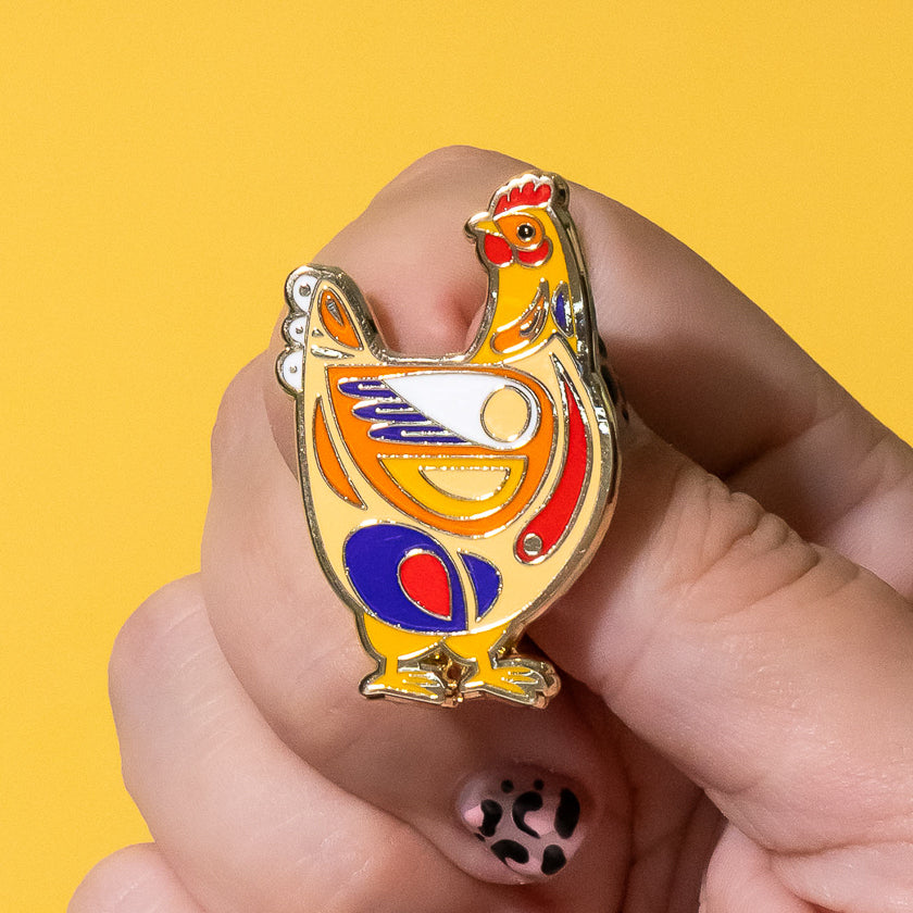 Bessie the Chicken Enamel Pin