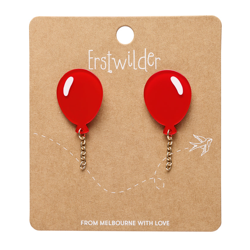 Balloons Drop Earrings – Red
