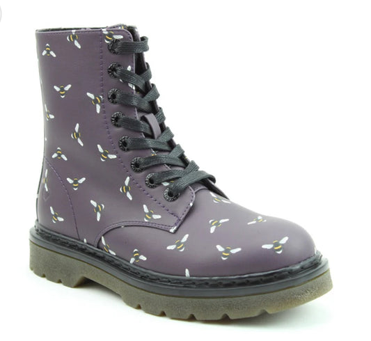 Justina New Bee Boots Purple