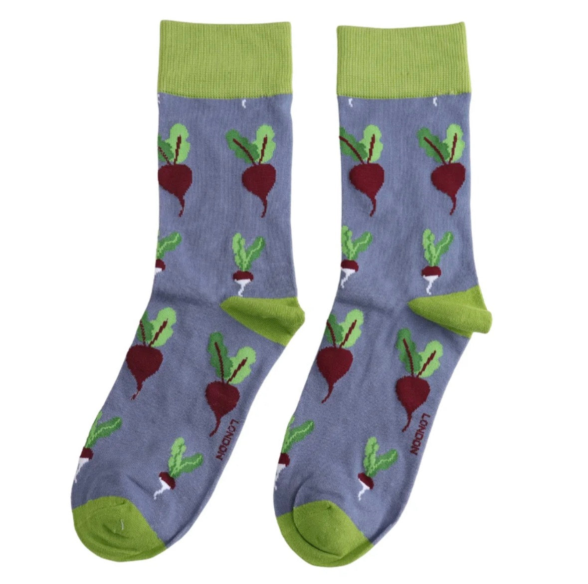 Root Vegetable Cotton Socks Blue