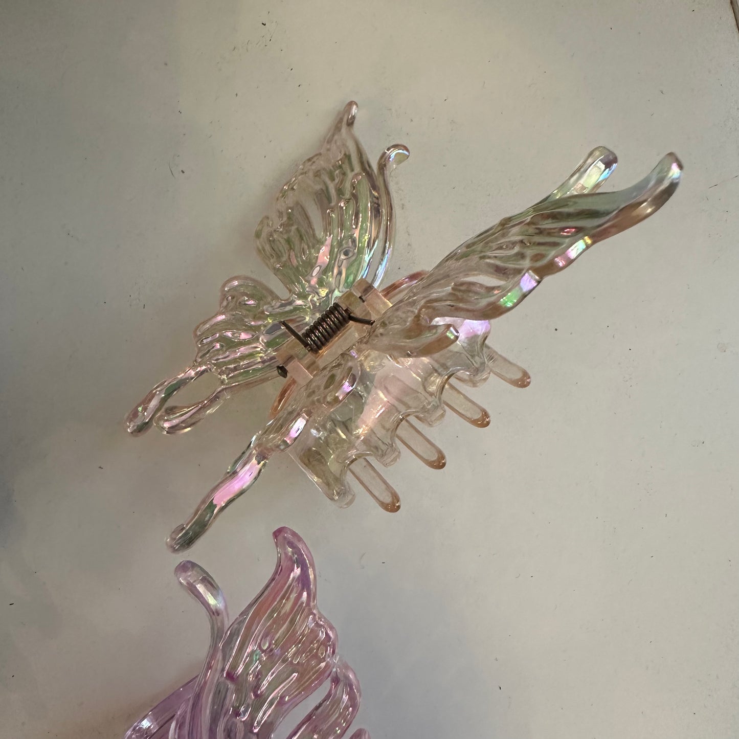 Iridescent butterfly hair claw