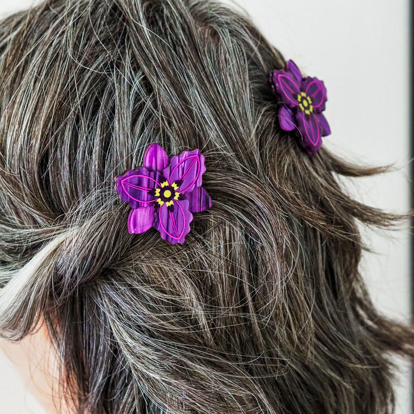 Chocolate Lily Hair Clips – 2 Piece