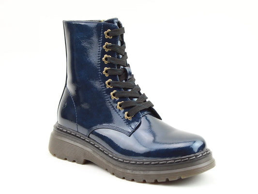 Eva Boots - Navy Patent