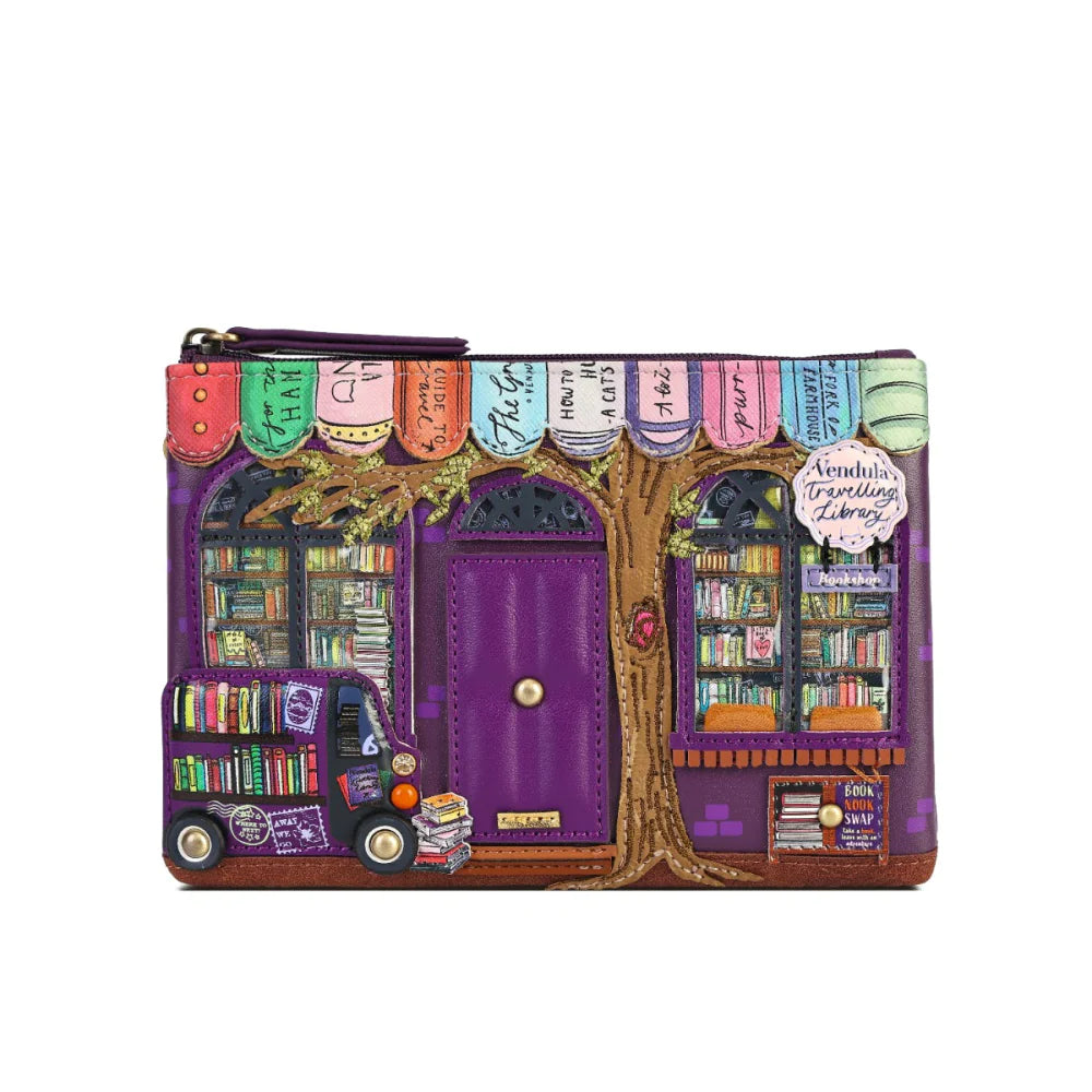 Travelling Library Bookshop Zipper Coin Purse