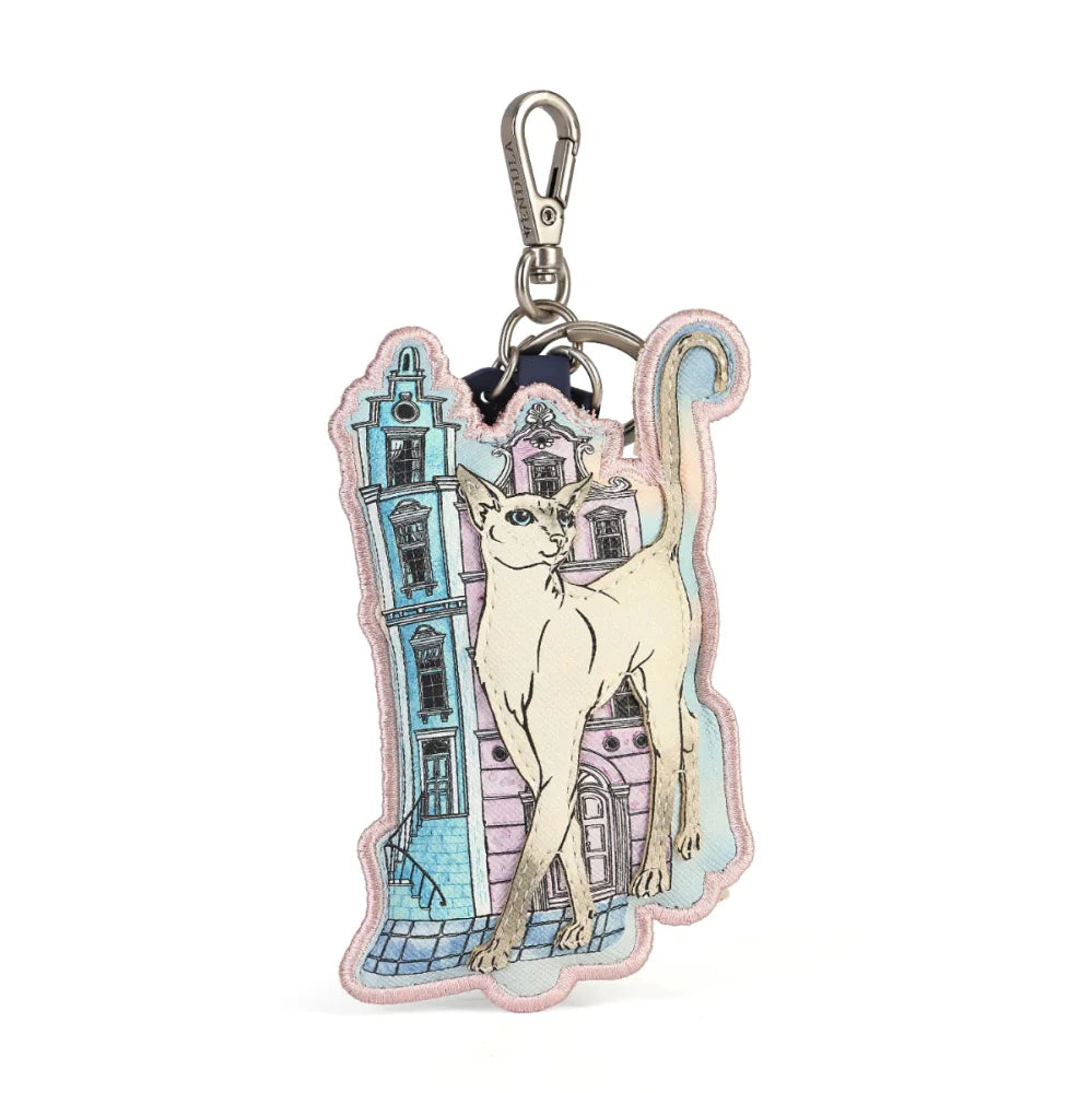 Cats In The City Grey Cat Key Charm