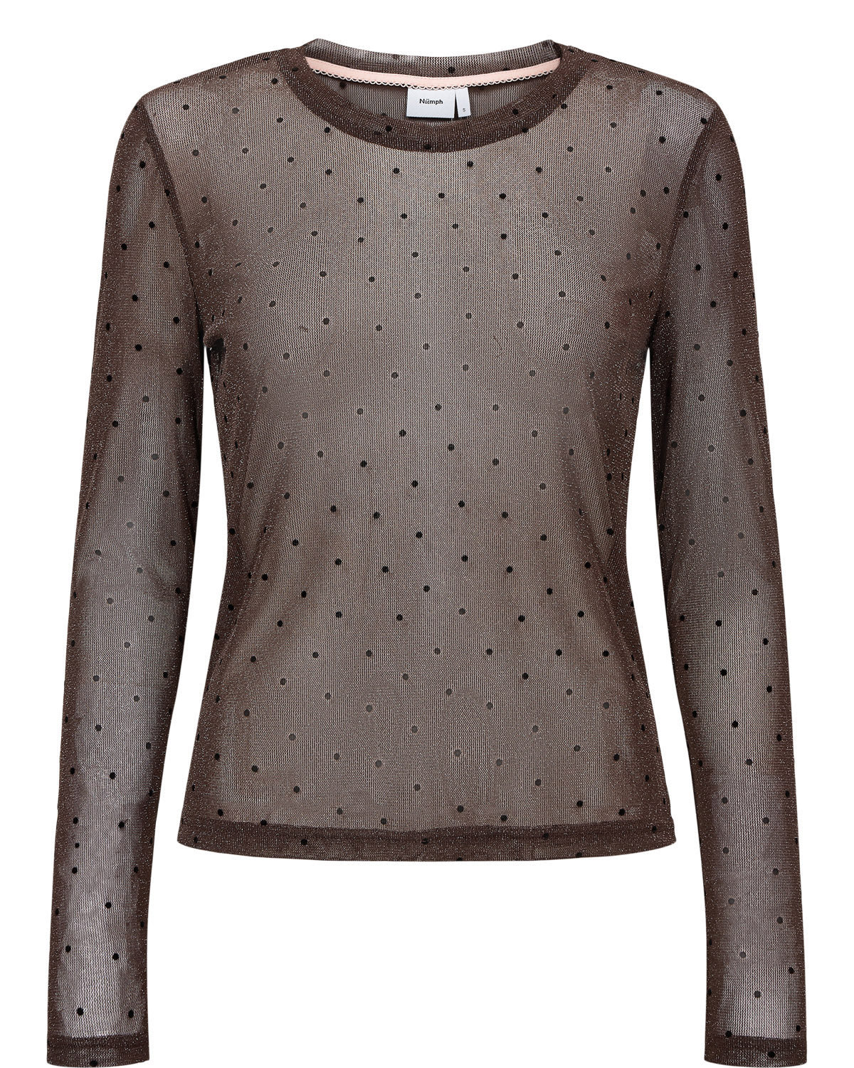 NUSHANTA BLOUSE - Pinecone Brown Lace Sheer Top