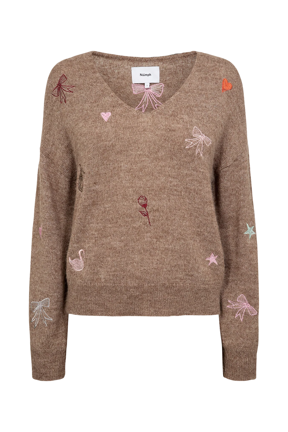 NUYPPA EMBROIDERY PULLOVER - Taupe Gray Melange