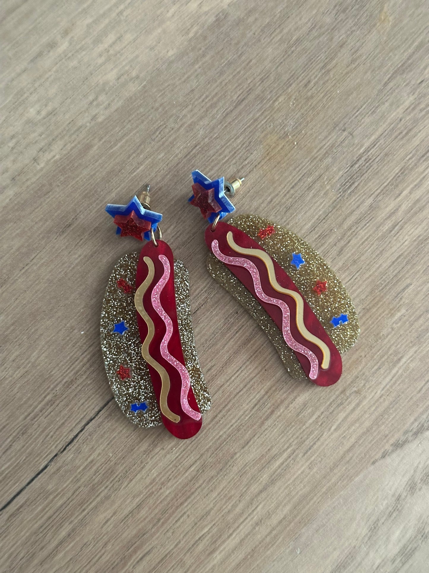 Hot Dog Earrings