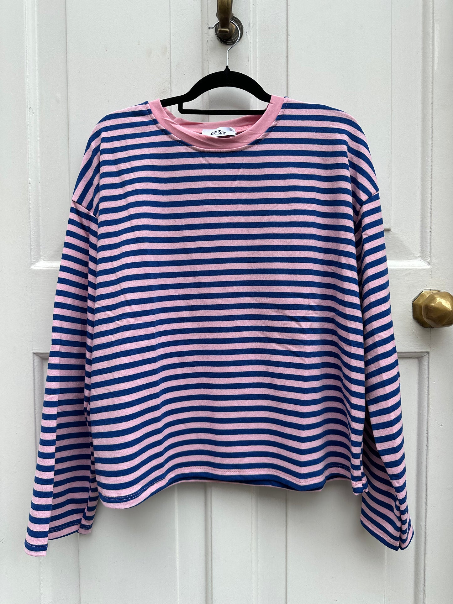Anna Crewneck -Light Pink/Royal