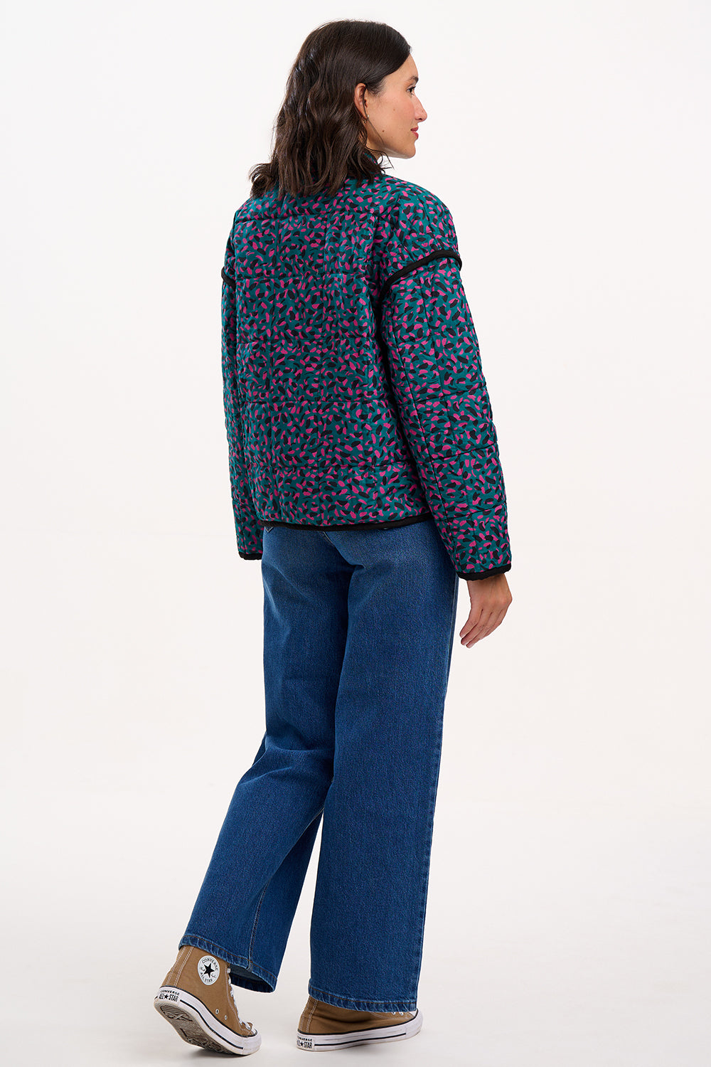 Elowen Quilted Jacket - Green, Layered Spot