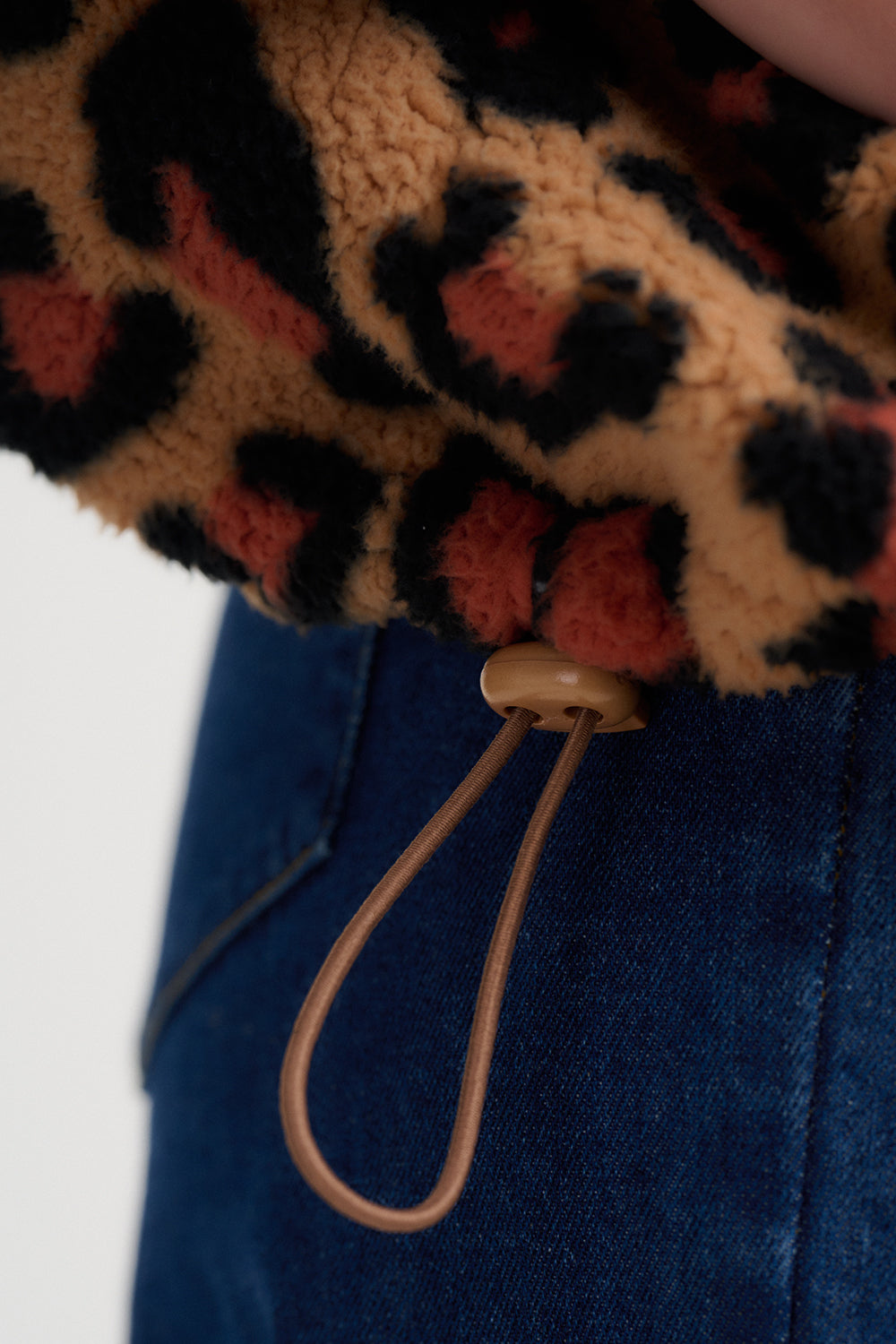 Remi Popper Fleece - Brown, Leopard