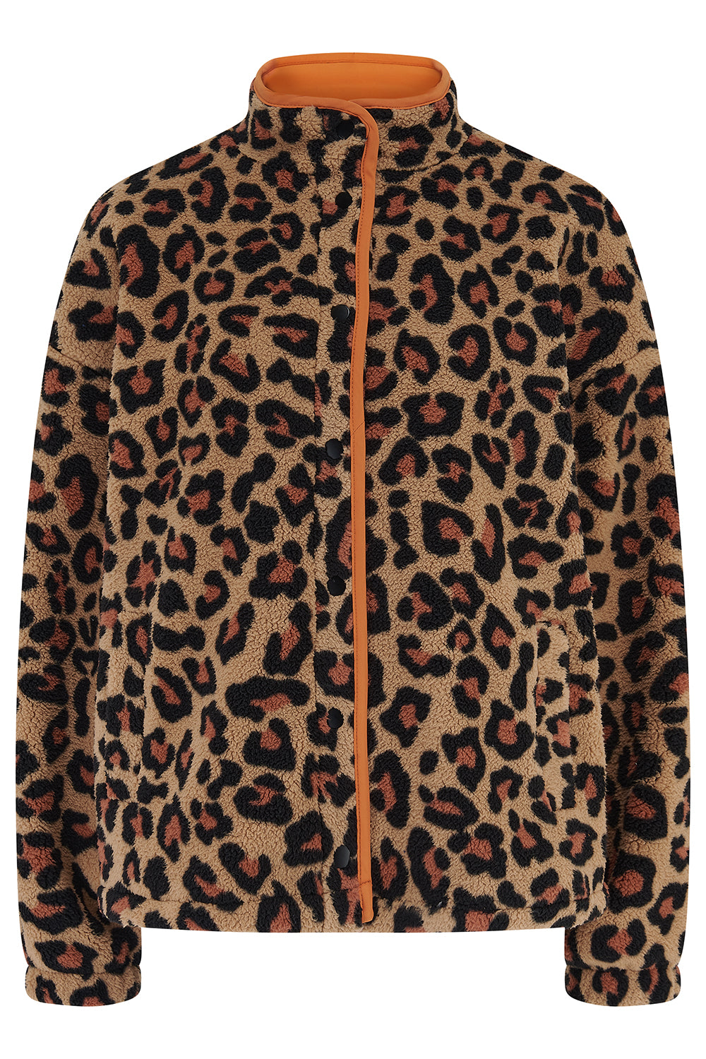 Remi Popper Fleece - Brown, Leopard