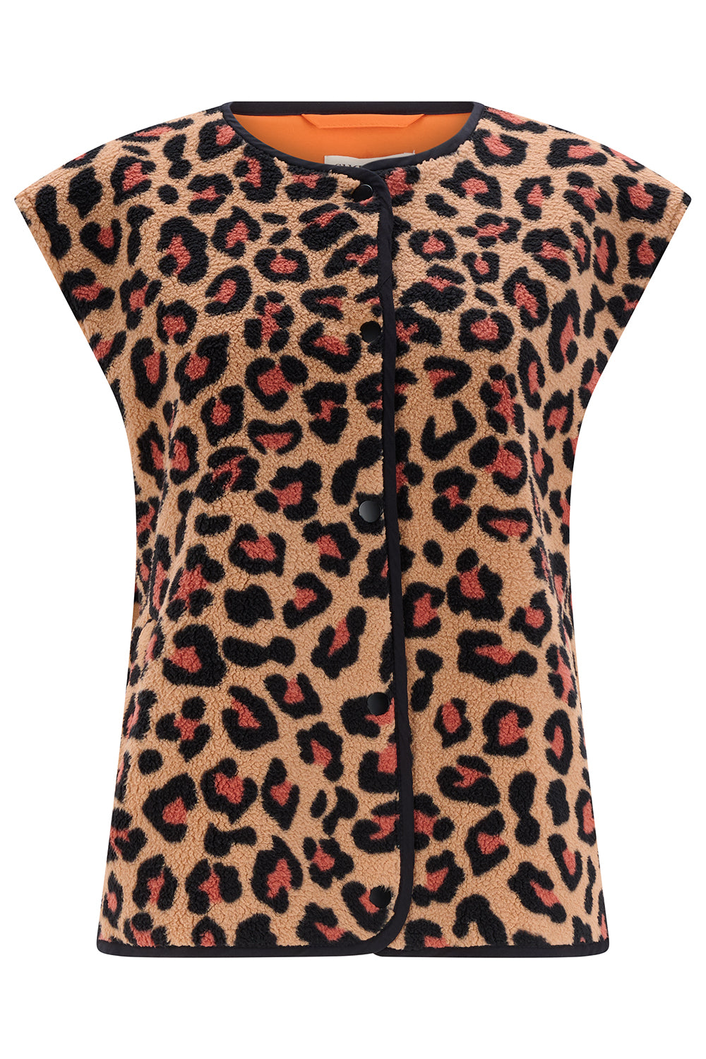 Sophie Fleece Gillet - Brown, Leopard