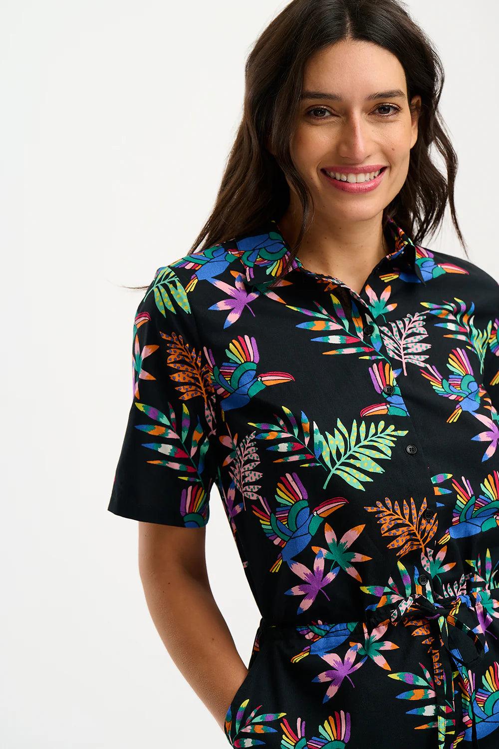 Thelma Jumpsuit Black Rainbow Toucans Lottie s Atik