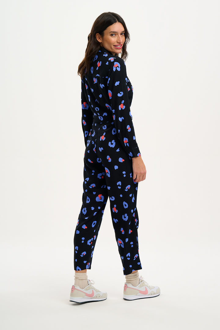 Charlie Jumpsuit - Black, Colour Pop Leopard