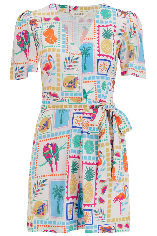 Gweneth Playsuit - Off-White, Jungle Tile