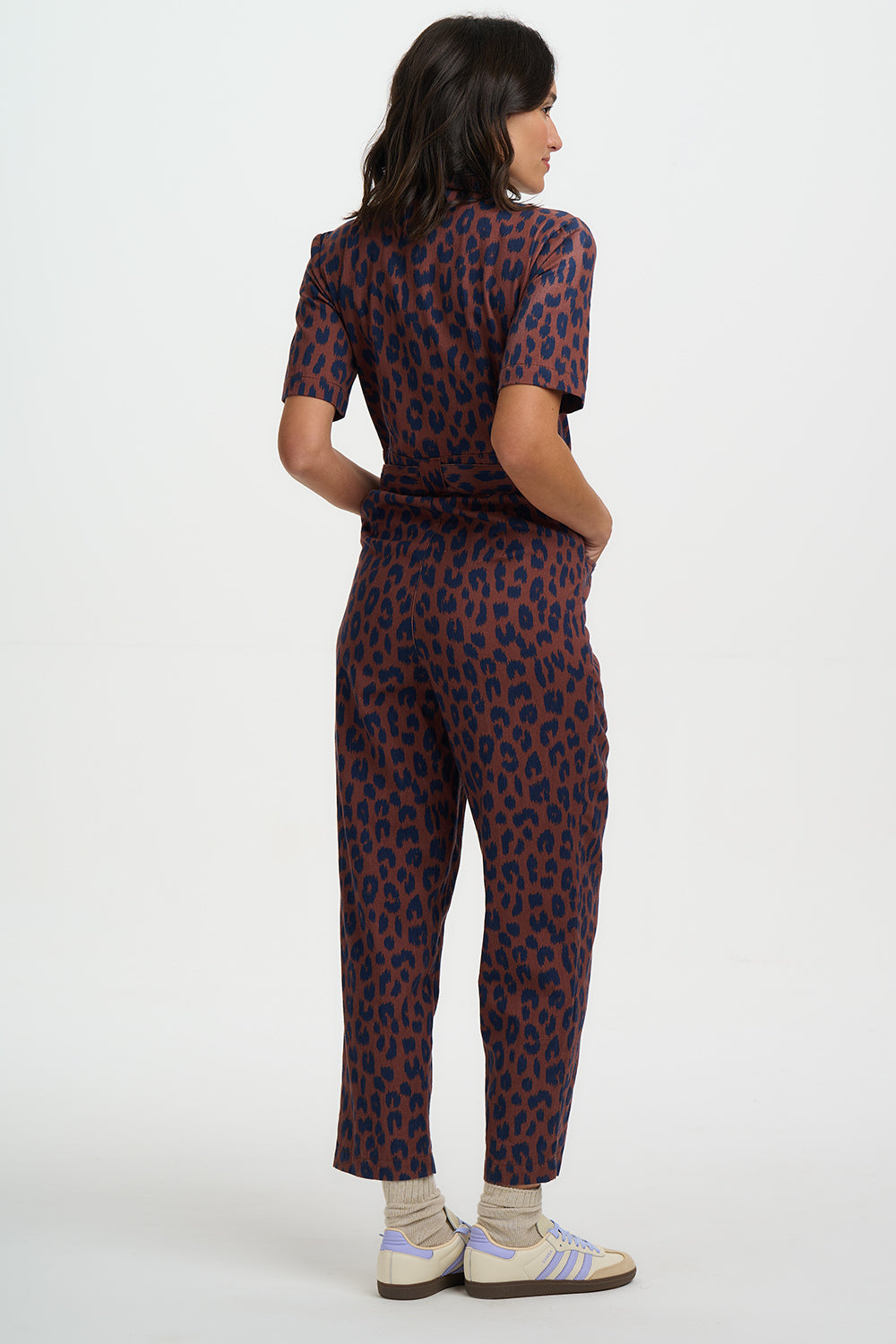 Meredith Boilersuit - Rust/Navy, Ikat Leopard