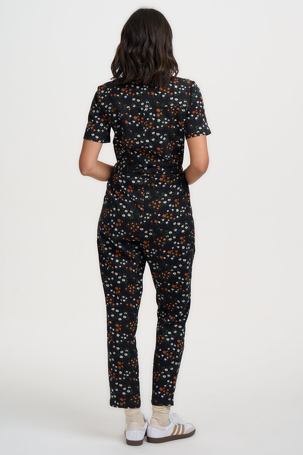 Billy Jumpsuit - Black Burnt Ditsy Floral