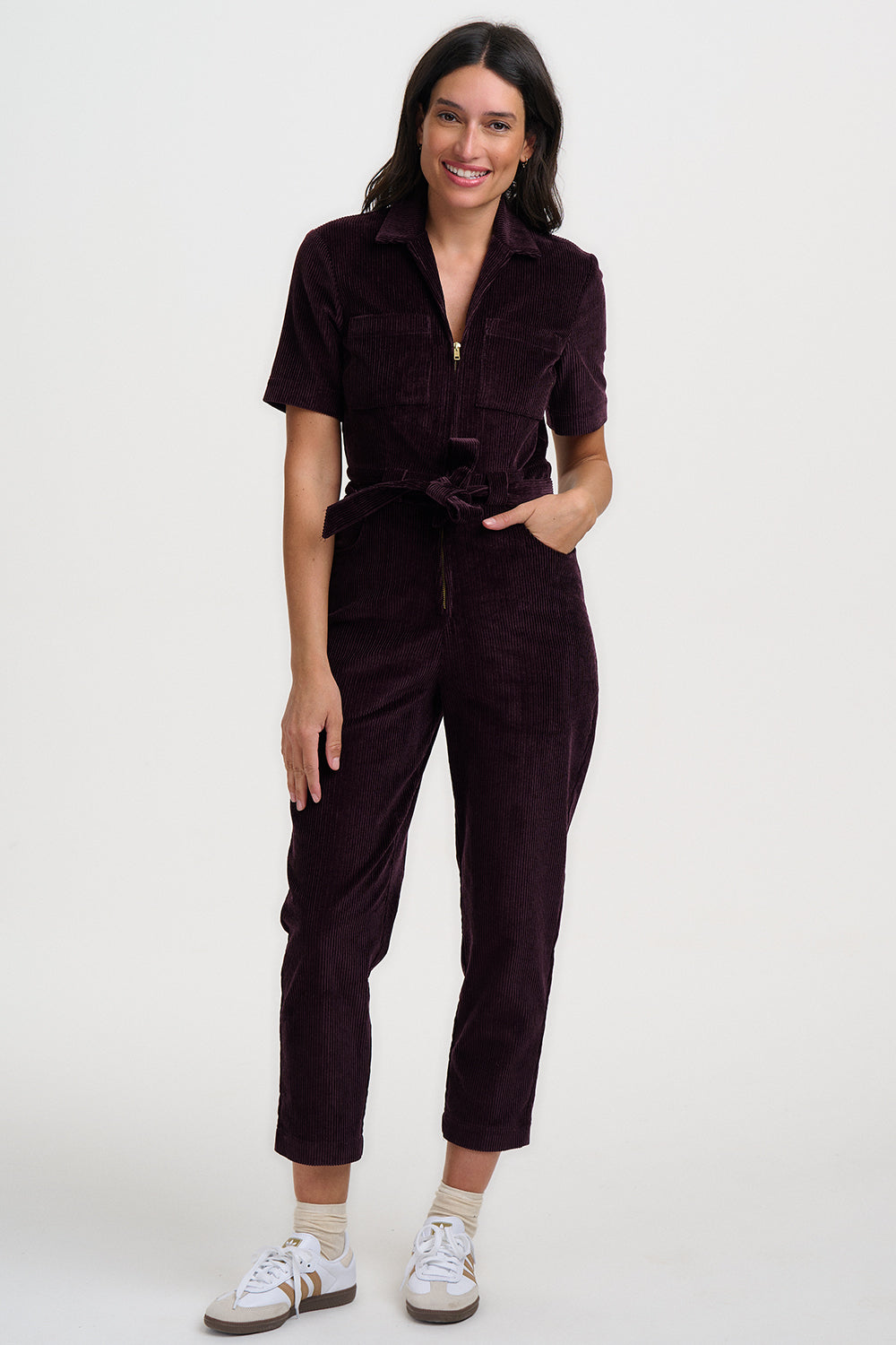 Meredith Boilersuit - Dark Plum Cord