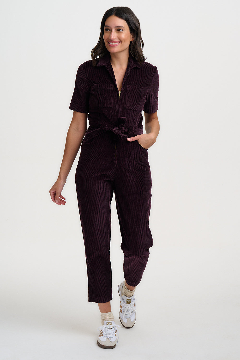 Meredith Boilersuit - Dark Plum Cord