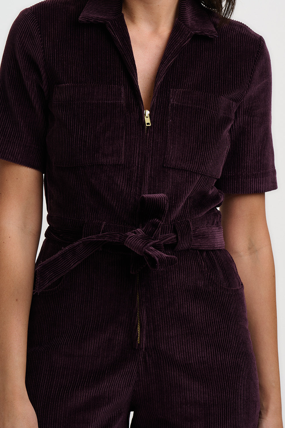 Meredith Boilersuit - Dark Plum Cord