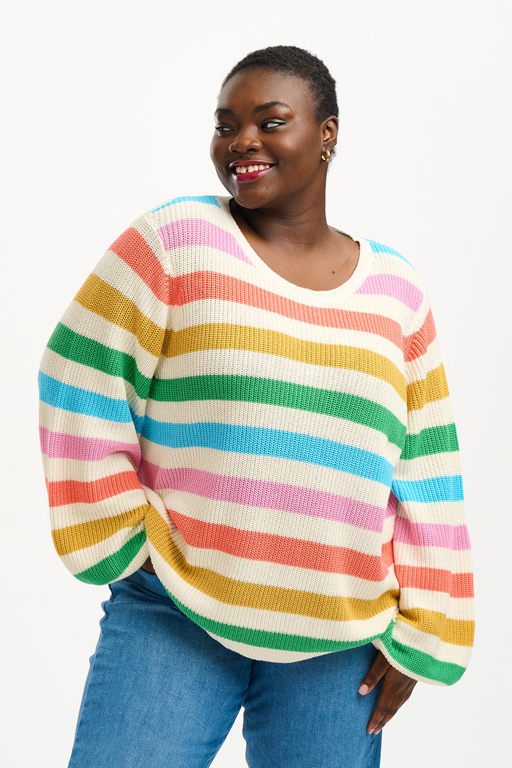 Rainbow striped sweater hotsell